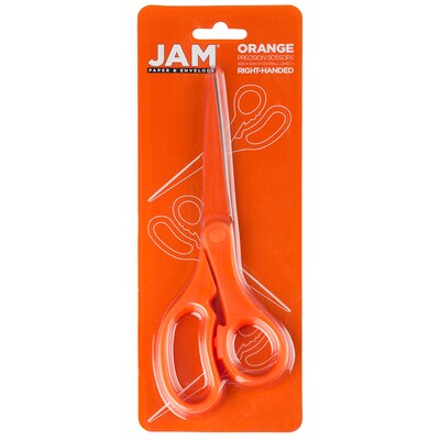 JAM Paper 8" Plastic General Purpose Scissors, Pointed Tip, Orange (342OR)