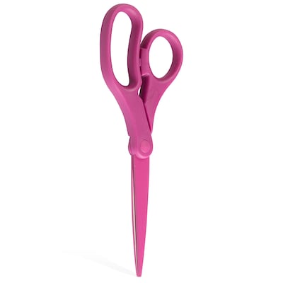 JAM Paper® Heavy Duty Multi-Purpose Precision Scissors, 8 Inch, Fuchsia Pink, Stainless Steel Blades