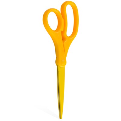 JAM Paper® Heavy Duty Multi-Purpose Precision Scissors, 8 Inch, Yellow, Stainless Steel Blades, Sold