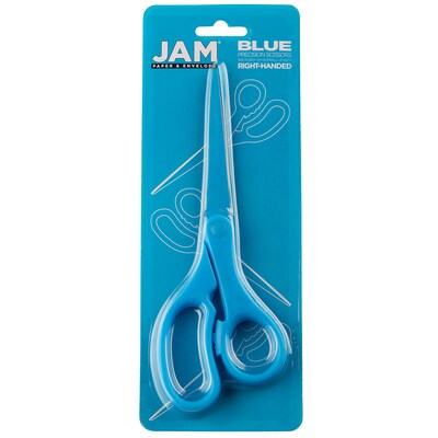 JAM Paper 8" Plastic General Purpose Scissors, Pointed Tip, Blue (342BU)