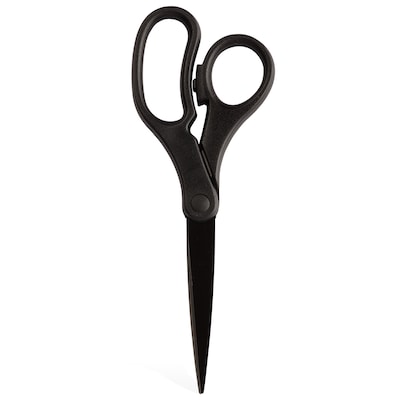 JAM Paper® Heavy Duty Multi-Purpose Precision Scissors, 8 Inch, Black, Stainless Steel Blades, Sold Individually (342BL)