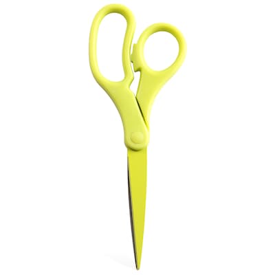 JAM Paper® Heavy Duty Multi-Purpose Precision Scissors, 8 Inch, Lime Green, Stainless Steel Blades, Sold Individually (342GR)