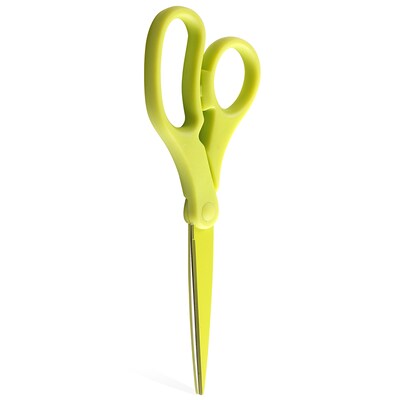 JAM Paper® Heavy Duty Multi-Purpose Precision Scissors, 8 Inch, Lime Green, Stainless Steel Blades,
