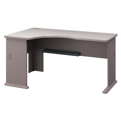 Bush Business Furniture Cubix Left Corner Desk, Pewter/White Spectrum, Installed (WC14562FA)