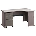 Bush Business Furniture Cubix Right Corner Desk with Mobile File Cabinet, Pewter/White Spectrum, Installed (SRA075PESUFA)