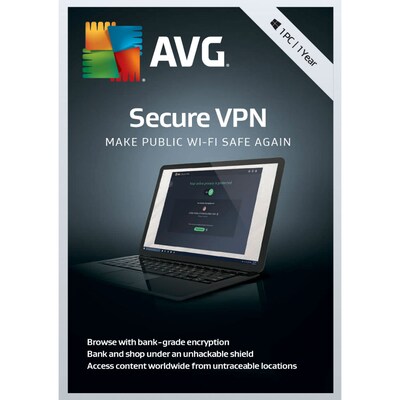 AVG Secure VPN 2019 for 1 User for 1 Year, Windows, Download (6XQ7QUNWRRRGXQC)
