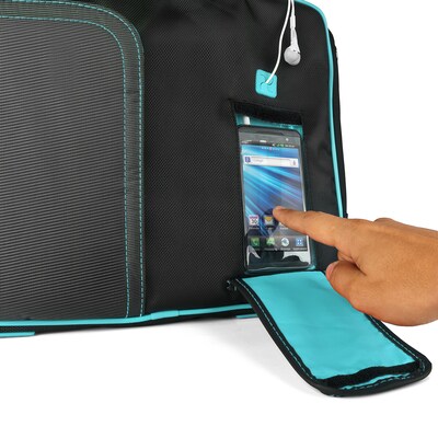 Vangoddy Polyester Laptop Messenger Bag Travel Bag, Black/Aqua (PT_NBKLEA701_BSH)