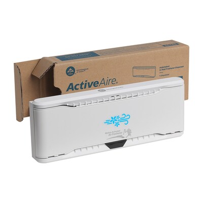 ActiveAire Automated In-Stall Freshener Dispenser by GP PRO, White, 9.500"W x 1.170"D x 3.500"H (56769)