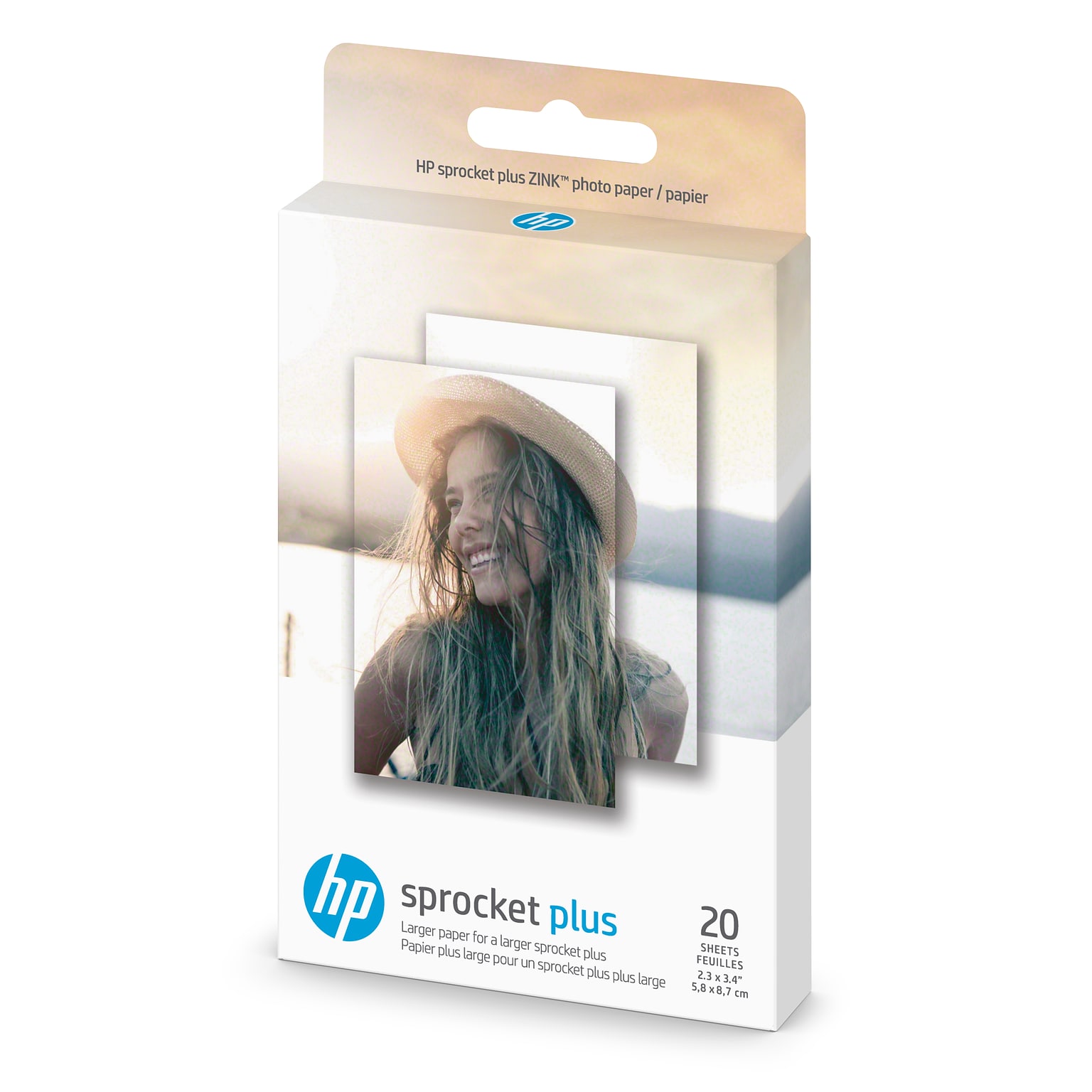 HP Sprocket Plus Glossy Photo Paper, 2.3 x 3.4, 20 Sheets/Pack (HPIZL2X320)