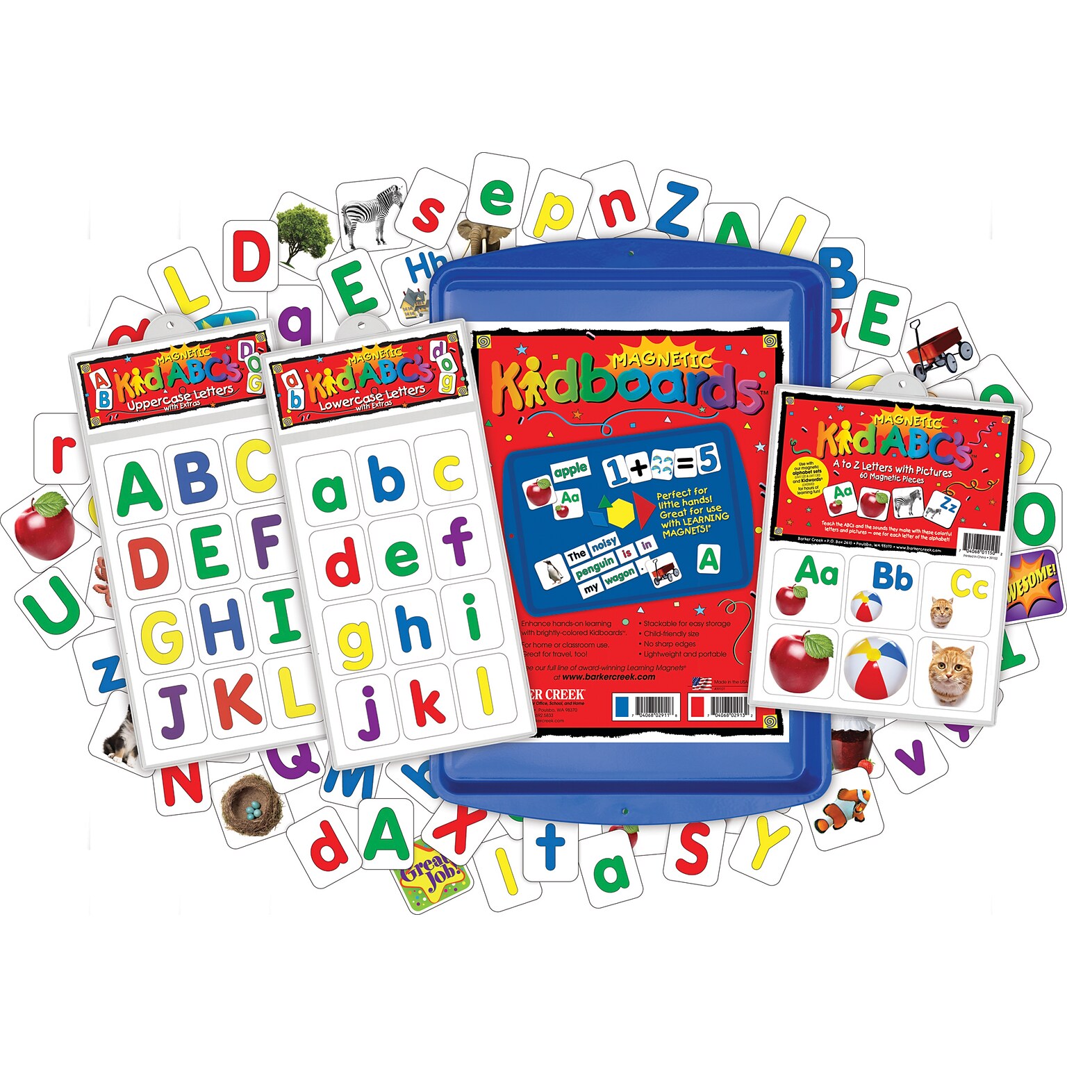 Barker Creek Learning Magnets® Now I Know My ABCs Kit, 137 Piece Set (LM2403)