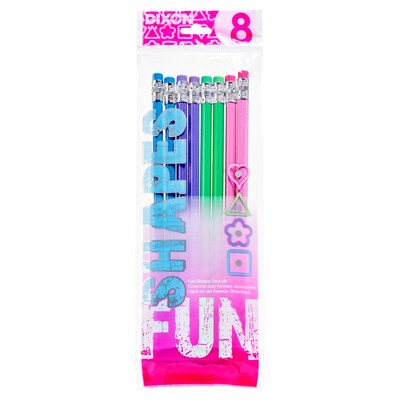 Dixon Fun Shape Wooden Pencil, 2mm, #2 Soft Lead, 8/Pack (DIX14118)