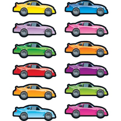 Carson-Dellosa Race Cars Shape Stickers, Pack of 72 (CD-168065)