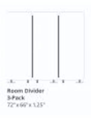 Luxor Reclaim Room Divider, Misty Gray, 3/Pk (RCLM7266ZMG)