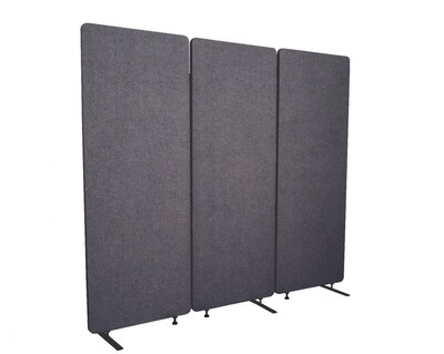 Luxor Reclaim Room Divider, Slate Gray, 3/Pk (RCLM7266ZSG)