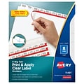 Avery Index Maker Big Tab Paper Dividers with Print & Apply Label Sheets, 8 Tabs, White (11491)