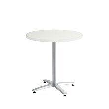 Union & Scale™ Workplace2.0™ 30 Laminate Round Table with X-Base, Silver Mesh (54007)