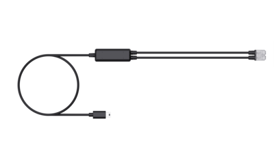 Yealink Telephone Cable for WH64, WH63 E2, WH68 DECT Wireless Headset, Mini USB to RJ9 Cable, Black (3311093)