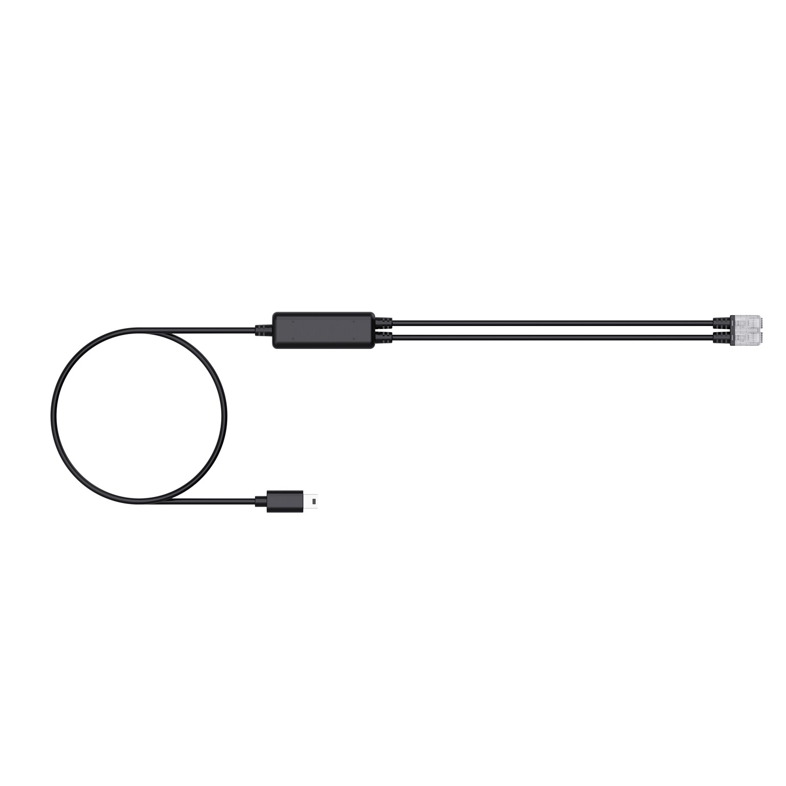 Yealink Telephone Cable for WH64, WH63 E2, WH68 DECT Wireless Headset, Mini USB to RJ9 Cable, Black (3311093)
