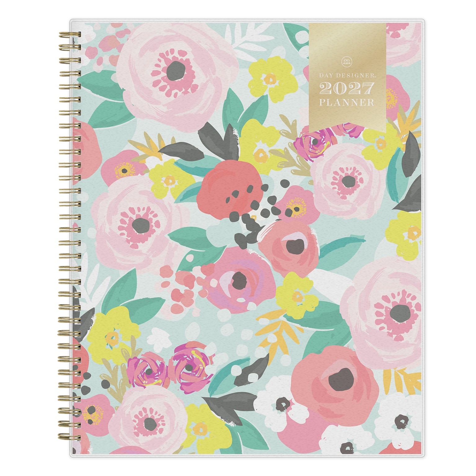 2027 Blue Sky Day Designer Secret Garden Mint 8.5 x 11 Calendar Year Weekly & Monthly Planner, Plastic Cover, Mint (140101-27)