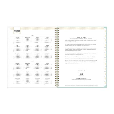 2027 Blue Sky Day Designer Secret Garden Mint 8.5" x 11" Calendar Year Weekly & Monthly Planner, Plastic Cover, Mint (140101-27)