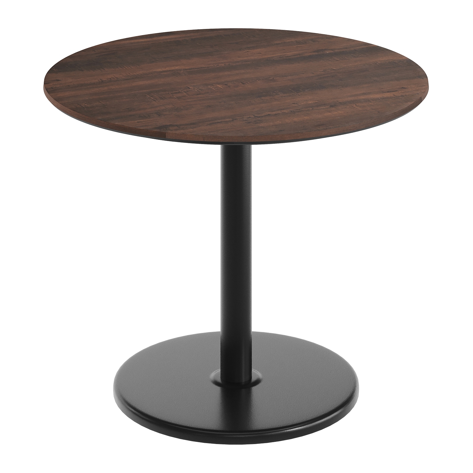 Flash Furniture Acadia 36 Round Wooden Dining Table with Round Base, Dark Brown/Black Base (STRD36WBRTR24)