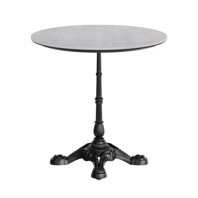 Flash Furniture Acadia 31.25" Round Wooden Dining Table with Bistro Base, Gray Faux Concrete/Black Base (STRD31CGST2222)