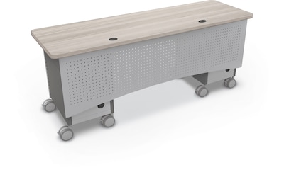 MooreCo Compass 72W Dual Cabinet Teacher Desk, Grey Elm (703673923316)