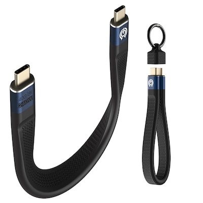Overtime C15 240W 6 USB-C to USB-C Charging Cable, Includes Keychain and Cap, Black (OCAC15BK)
