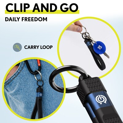 Overtime C15 240W 6" USB-C to USB-C Charging Cable, Includes Keychain and Cap, Black (OCAC15BK)