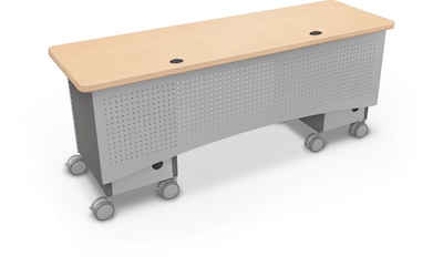 MooreCo Compass 72W Dual Cabinet Teacher Desk, Fusion Maple (703673923323)