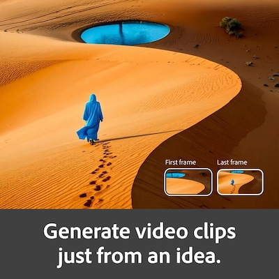 Adobe Firefly Standard AI Video Generator, 1 Year Subscription for 1 User, PC/Mac, Download