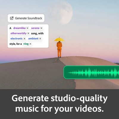 Adobe Firefly Standard AI Video Generator, 1 Year Subscription for 1 User, PC/Mac, Download
