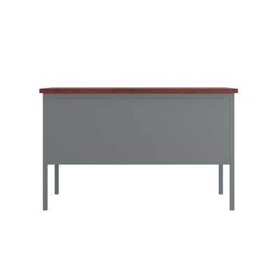 Flash Furniture Cambridge 48"W Right Side Single Pedestal Desk, Mahogany (GCMGRY24X48MHG)