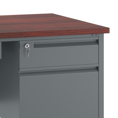 Flash Furniture Cambridge 48"W Right Side Single Pedestal Desk, Mahogany (GCMGRY24X48MHG)