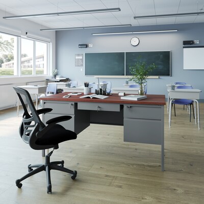 Flash Furniture Cambridge 60W Double Pedestal Desk, Mahogany (GCMGRY30X60MHG)