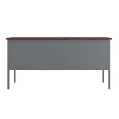 Flash Furniture Cambridge 60"W Double Pedestal Desk, Mahogany (GCMGRY30X60MHG)