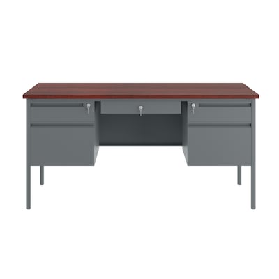 Flash Furniture Cambridge 60"W Double Pedestal Desk, Mahogany (GCMGRY30X60MHG)