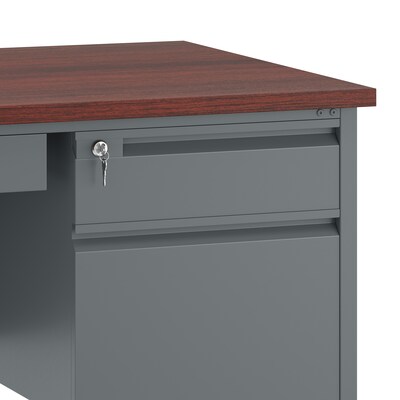 Flash Furniture Cambridge 60"W Double Pedestal Desk, Mahogany (GCMGRY30X60MHG)