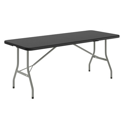 Flash Furniture Kathryn 6 Plastic Folding Table, Granite Black  (RB3072FHBK)