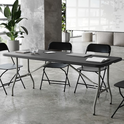 Flash Furniture Kathryn 6 Plastic Folding Table, Granite Black  (RB3072FHBK)