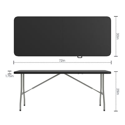 Flash Furniture Kathryn 6' Plastic Folding Table, Granite Black  (RB3072FHBK)