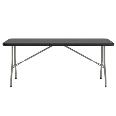 Flash Furniture Kathryn 6' Plastic Folding Table, Granite Black  (RB3072FHBK)