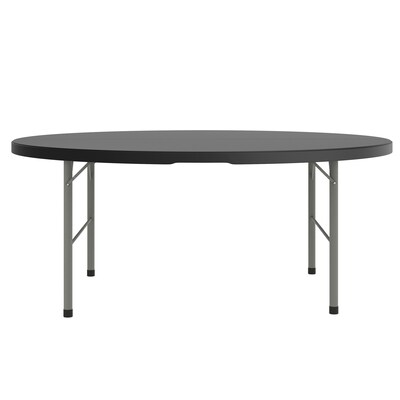 Flash Furniture Kathryn 5.89' Plastic Round Folding Table, Granite Black  (RB183RFHBK)