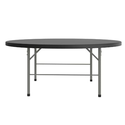 Flash Furniture Kathryn 5.89' Plastic Round Folding Table, Granite Black  (RB183RFHBK)