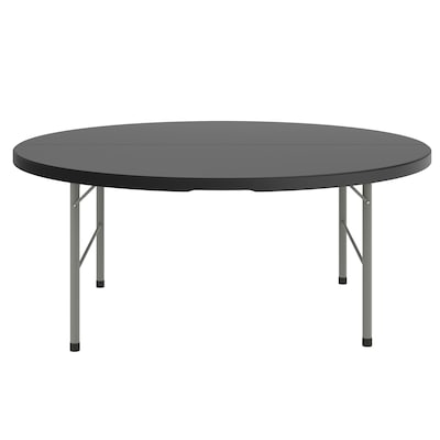 Flash Furniture Kathryn 5.89' Plastic Round Folding Table, Granite Black  (RB183RFHBK)