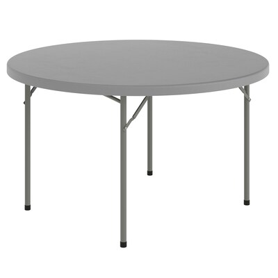 Flash Furniture Kathryn 4 Plastic Round Folding Table, Granite Dark Gray (RB48RGY)