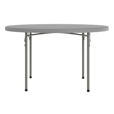 Flash Furniture Kathryn 4' Plastic Round Folding Table, Granite Dark Gray (RB48RGY)