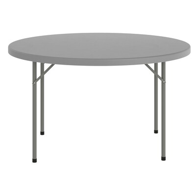 Flash Furniture Kathryn 4' Plastic Round Folding Table, Granite Dark Gray (RB48RGY)