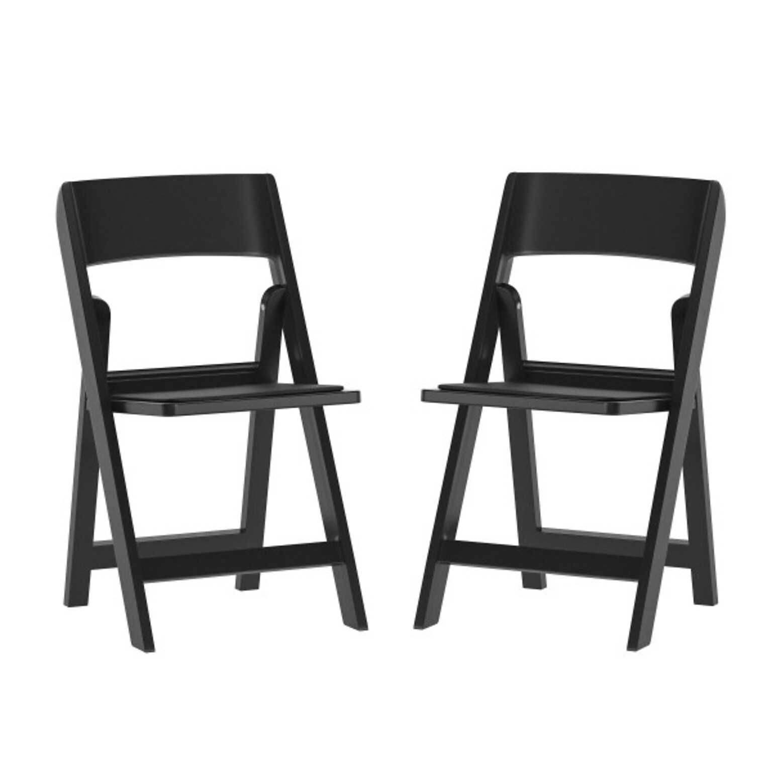 Flash Furniture Hercules Tucker Resin Banquet Folding Chair, Black, 2/Pack (2LEL1MBK)