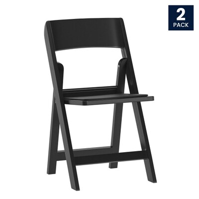 Flash Furniture Hercules Tucker Resin Banquet Folding Chair, Black, 2/Pack (2LEL1MBK)